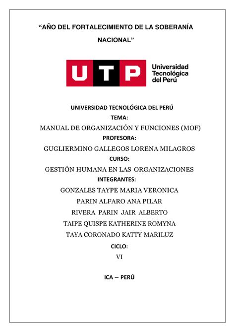 Semana 5 Actividad Grupal UNIVERSIDAD TECNOLGICA DEL PER TEMA