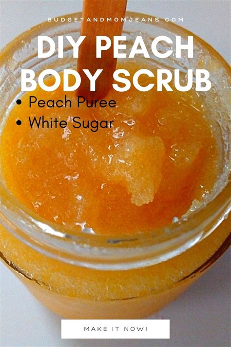 Diy Peach Body Scrub In 2021 Sugar Scrub Homemade Sugar Scrub Homemade Recipe Sugar Scrub Diy