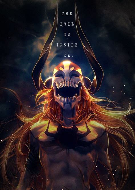 Anime Bleach Ichigo Hollow Poster By Team Awesome Displate In 2021 Bleach Anime Ichigo