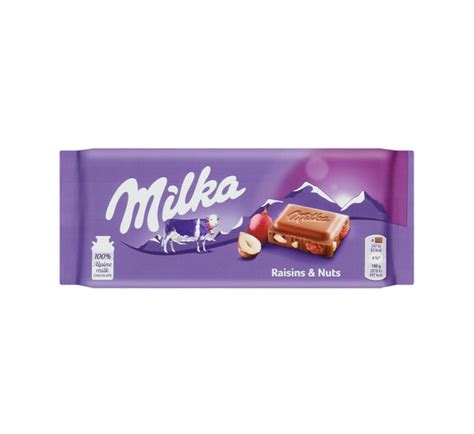 Milka Chocolate Raisins And Nuts 100g Col Tempo