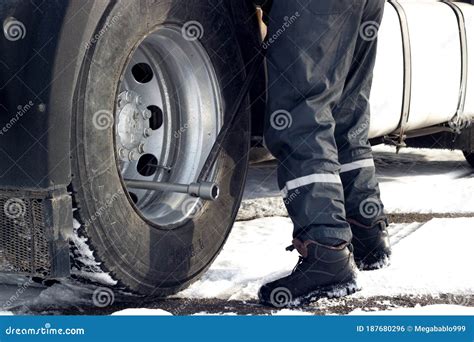 Big truck tyre repair stock photo. Image of balance - 187680296