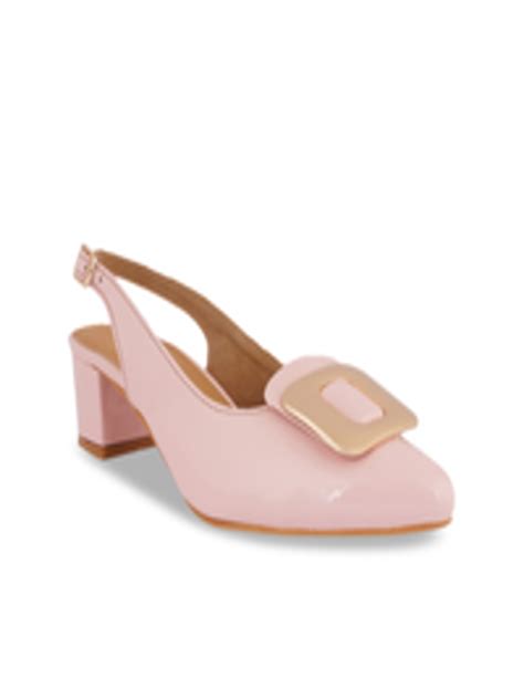 Buy SCENTRA Women Nude Coloured Block Pumps With Buckles Heels For Women Myntra