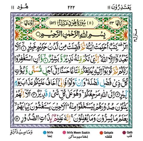 Download Surah Hud PDF 15 Line Quran with Tajwid Rules