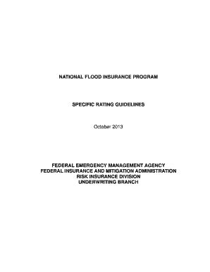 Fillable Online Fema National Flood Insurance Program Specific Rating