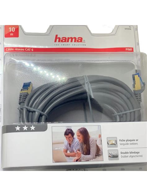 KABEL SIECIOWY LAN ETHERNET RJ45 CAT 6 HAMA 10 M GOLD INTERNETOWY