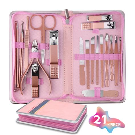 Manicure Set Professional Nail Manicure Kit for Women, 21 in 1 Manicure ...