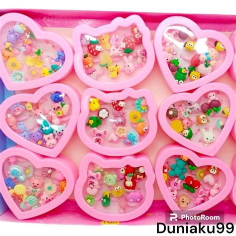 Jual 1box 12pc Cin Cin Anak Lucu Murah Cincin Karakter Anak