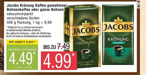 Jacobs Kr Nung Kaffee Gemahlener Bohnenkaffee Oder Ganze Bohnen Angebot