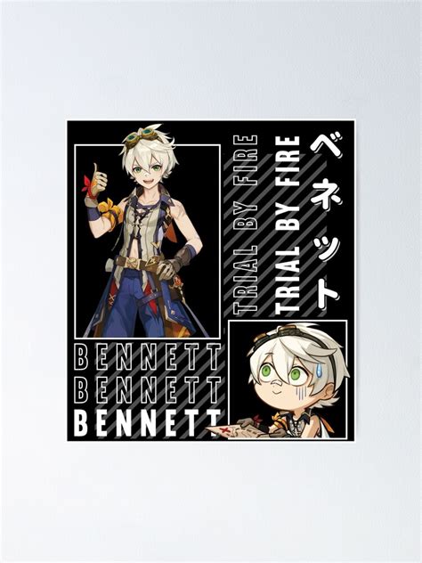 Bennett Trial By Fire Genshin Impact Poster For Sale By B Love