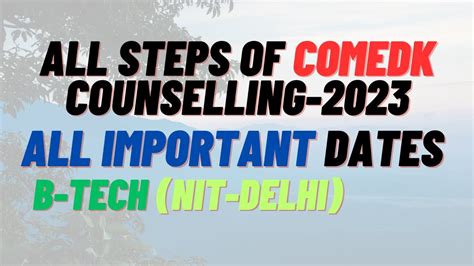 Counselling Of Comedk 23🔥🔥 Important Dates Nitdelhi Physicswallah