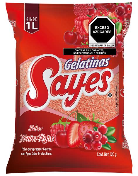 GELATINA AGUA SABOR FRUTOS ROJOS Gelatinas Sayes