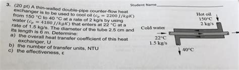 Solved Student Name Hot Oil C Kg S Pt A Chegg