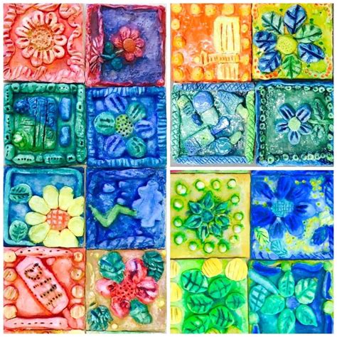 Clay Relief Tiles Done By Students Tns Tiles Quilts Clay