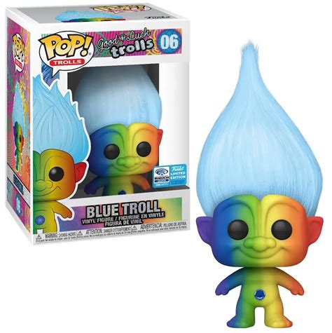 Funko POP Trolls Blue Troll Exclusive Vinyl Figure 06 Rainbow - ToyWiz