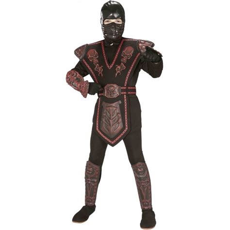 Roter Ninja Krieger Kostüm Kind für Halloween und säen Angst