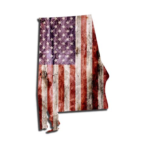 Alabama Distressed Tattered Subdued USA American Flag Vinyl Sticker ...