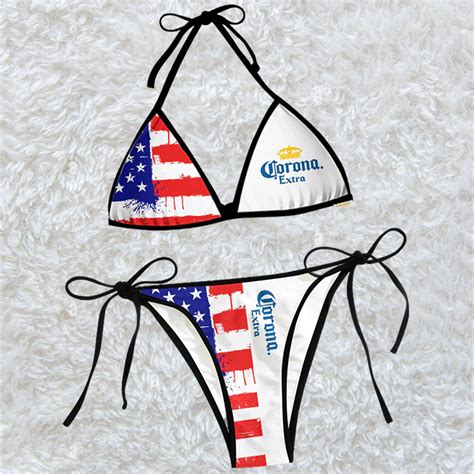 Corona American Flag Triangle Beach Bikini Tw Hearthtops Store