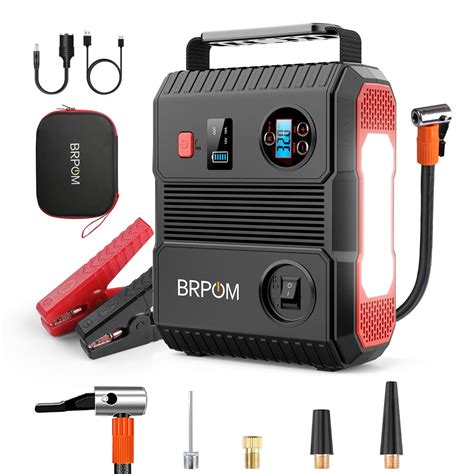 Brpom Car Jump Starter Portable With Air Compressor Psi A Peak