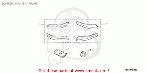 08f23s9v100r1 Garnish Fr Bumper Honda Buy The 08f23 S9v 100r1 At Cmsnl