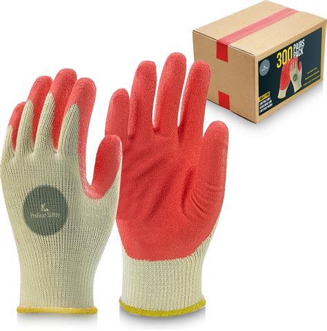 300 Pairs String Knit Red Palm Latex Dipped Work Gloves Made In Korea