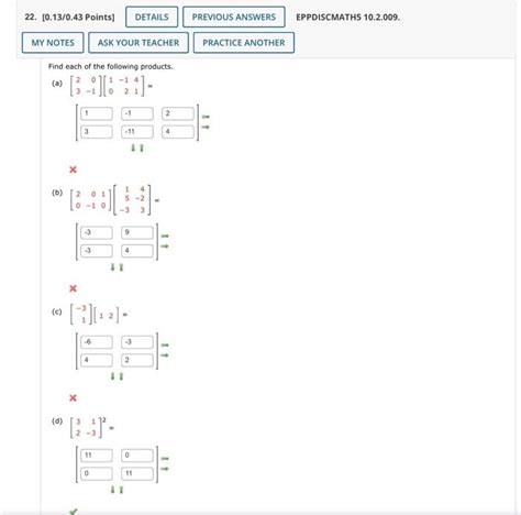 Solved Find Each Of The Following Products A Chegg