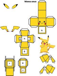 Pikachu Pok Mon Papercraft En Pokemon De Papel Manualidades De