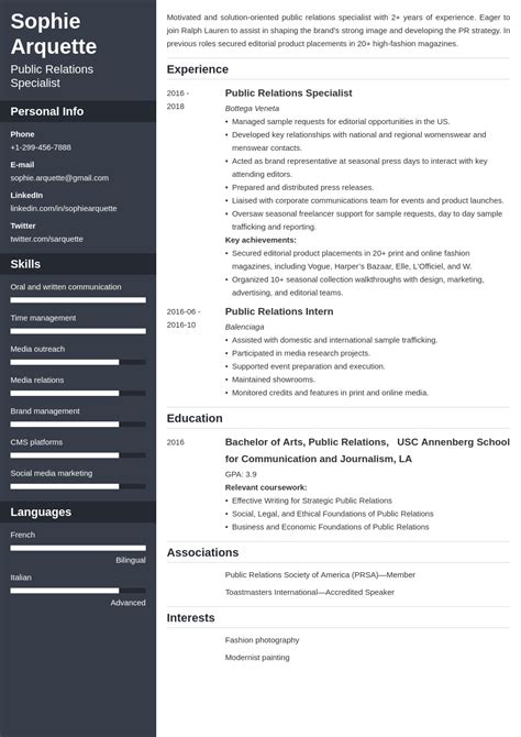 Public Relations Resume: Free Template & 25+ Examples