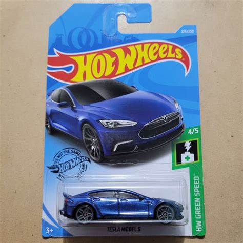 Jual HOT WHEELS TESLA MODEL S HW GREEN SPEED BLUE Shopee Indonesia