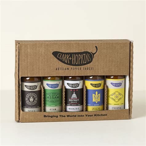 Uncommon Goods Global Hot Sauce Gift Box Food Gifts Hot Sauce Gift