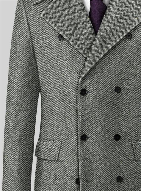 Studiosuits Harris Tweed Gray Chevron Gq Overcoat Harris Tweed Grey