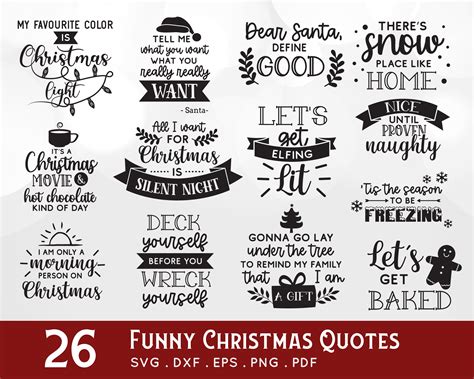 BUY 4 GET 50% OFF Funny Christmas Quotes Svg Bundle Dxf Eps - Etsy