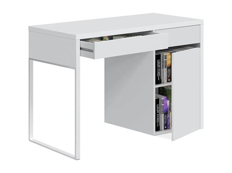 Bureau réversible en mélaminé et métal coloris blanc artik Hauteur 75