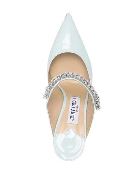 Jimmy Choo Bing Mm Crystal Embellished Mules Blue Farfetch Uk