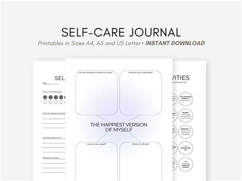 Self Care Journal Self Care Planner Printables Digital Planner Self