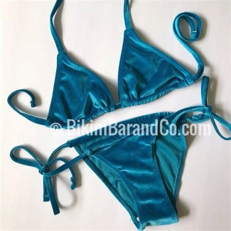 Swim New Velvet Blue Stringy Cheeky Bikini Set Poshmark