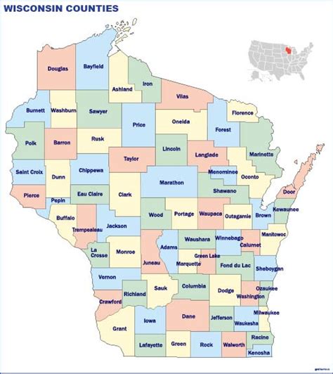 Wisconsin Counties Wall Maps Of The World The Wall Maps