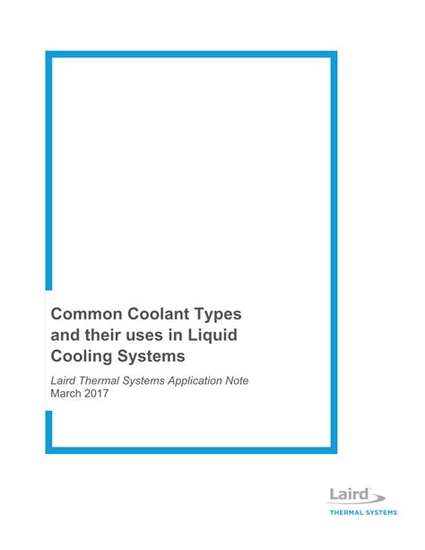 Common Coolant Types and Their Uses in Liquid Cooling Systems - DocsLib