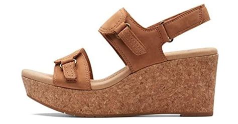 Clarks Rose Lane Wedge Sandals In Brown Lyst