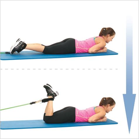 Lying Hamstrings Curl With Exercise Resistance Bands Band Workout