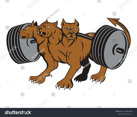 Cerberus Three Head Dogs Design Stock Vector Royalty Free 2226831049