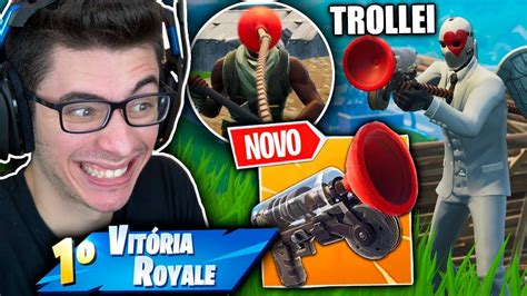 Encontrei A Nova Arma Desempuxadora E Trollei Geral Fortnite Battle