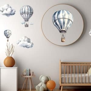 Watercolor Hot Air Balloons Clipart It S A Boy Png Etsy