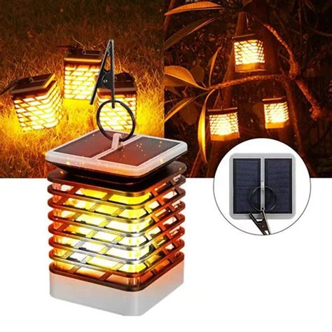 Solar Power Led Light Flickering Flame Effect Lamp Landscape Candle