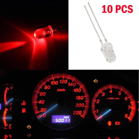 10X Red 5mm Mini LED Bulbs Instrument Cluster Panel Backlight Gauge ...