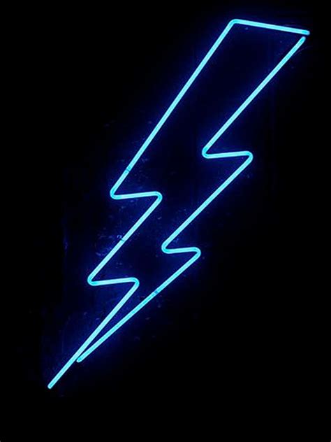 Download Gleaming Blue Neon Lightning In Black Wallpaper | Wallpapers.com