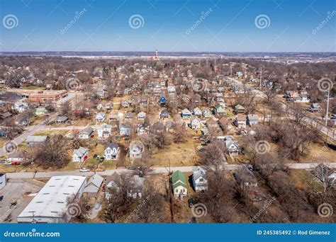 Aerial Kansas City Suburbs Skyline Editorial Photography - Image of ...