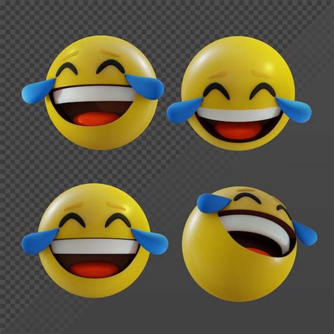 Premium Psd D Rendering Emoji Face With Tears Of Joy Perspective View