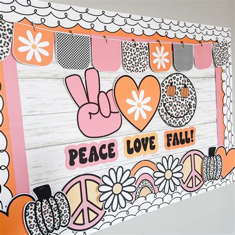 Fall Bulletin Board Kit Peace Love Fall Etsy