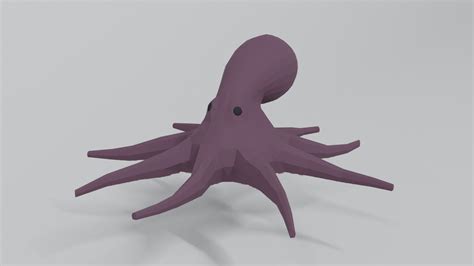 3D Asset Low Poly Cartoon Octopus CGTrader