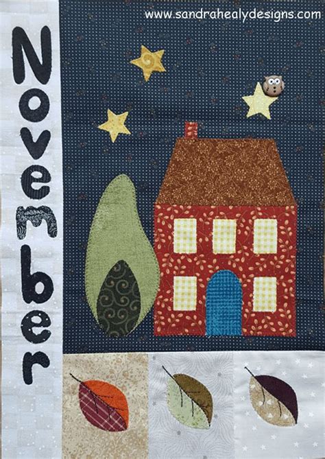 Calendar Quilt November Sandra Healy Designs Quilt Pattern Designer